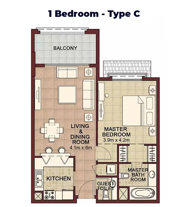 1 BR - Type C